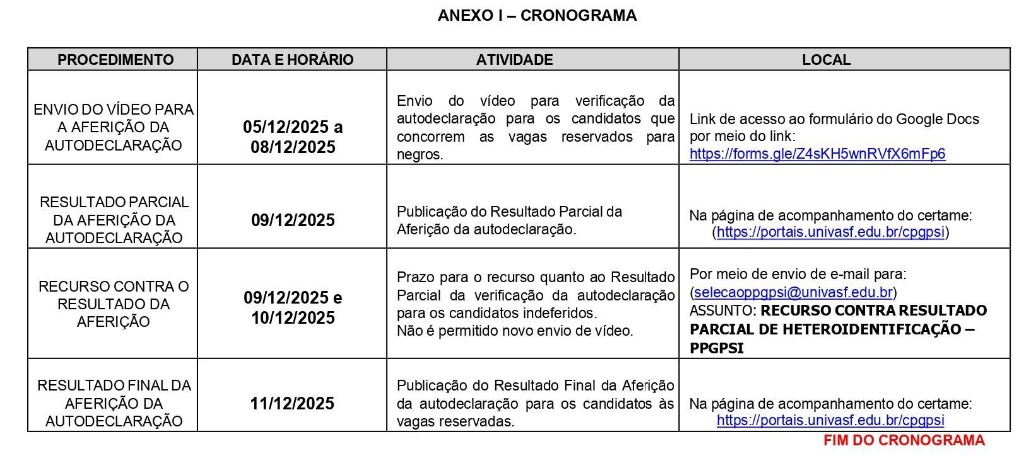 Publicada Portaria da Comissão Institucional de Heteroidentificação da Univasf