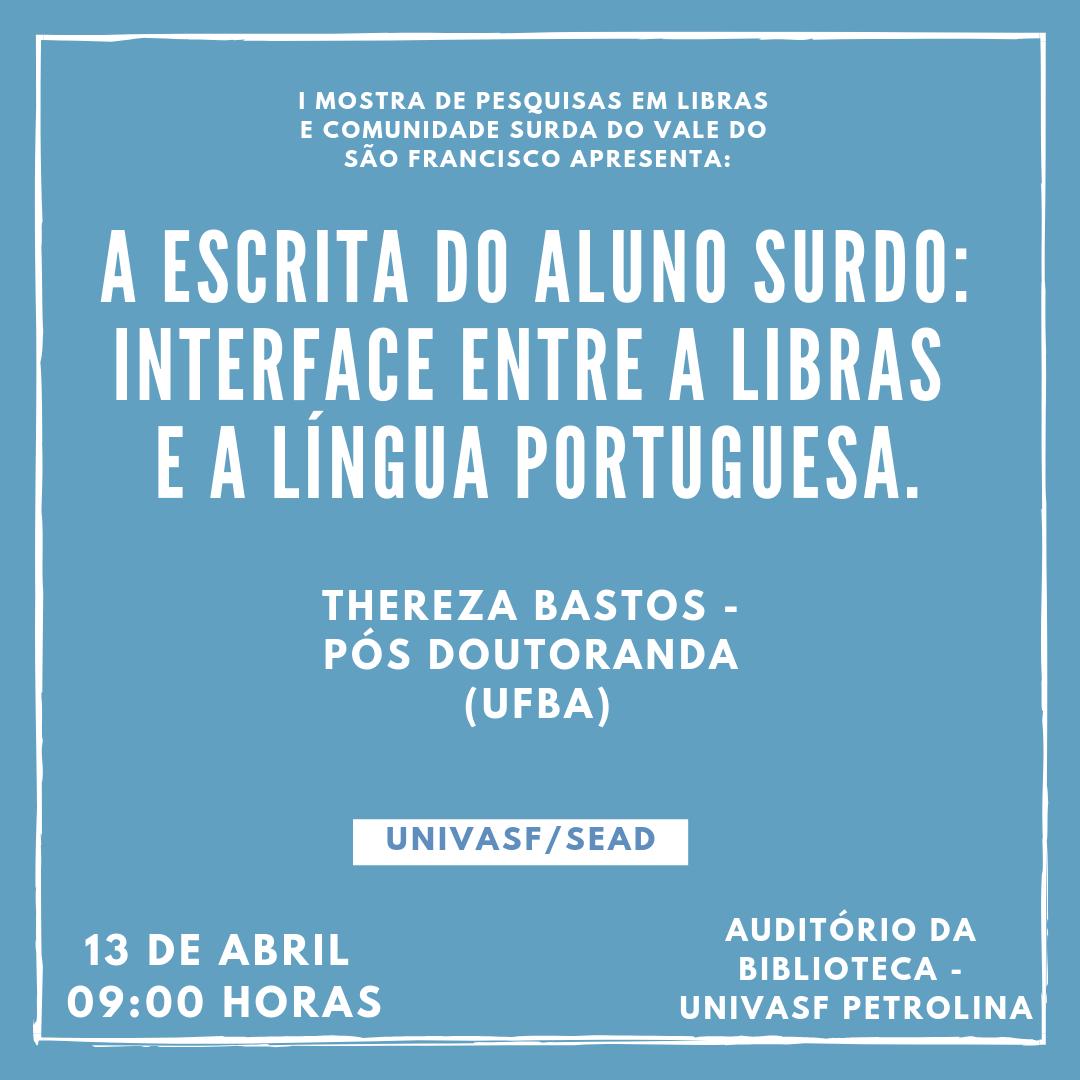 Cartaz A Escrita do Aluno Surdo