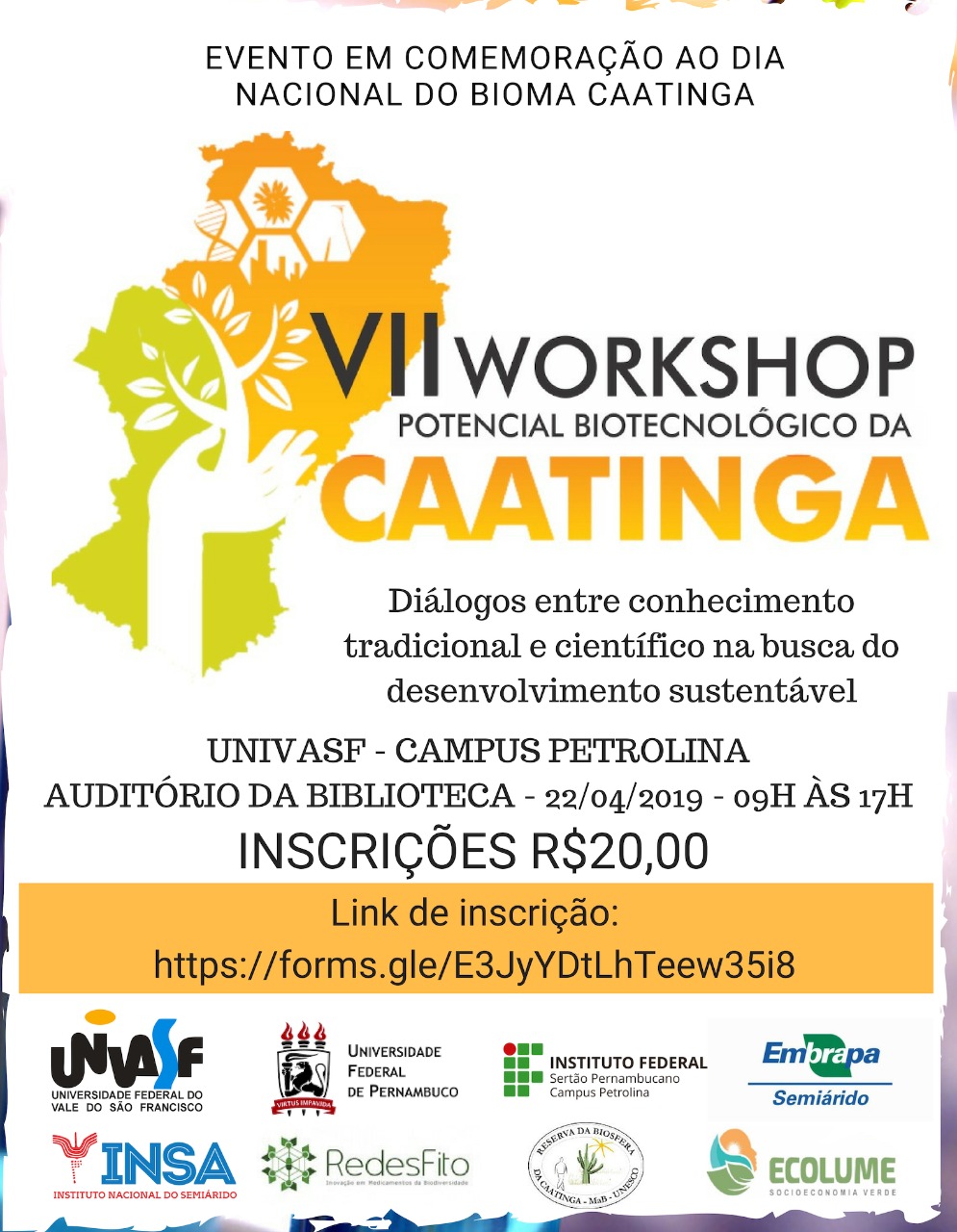 Cartaz do VII Workshop Potencial Biotecnológico da Caatinga