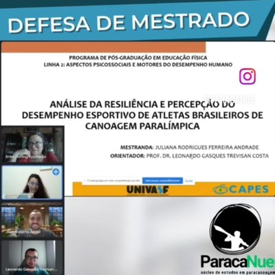 Dissertação de mestrado investigou a resiliência e percepção do desempenho esportivo de atletas brasileiros de canoagem paralímpica