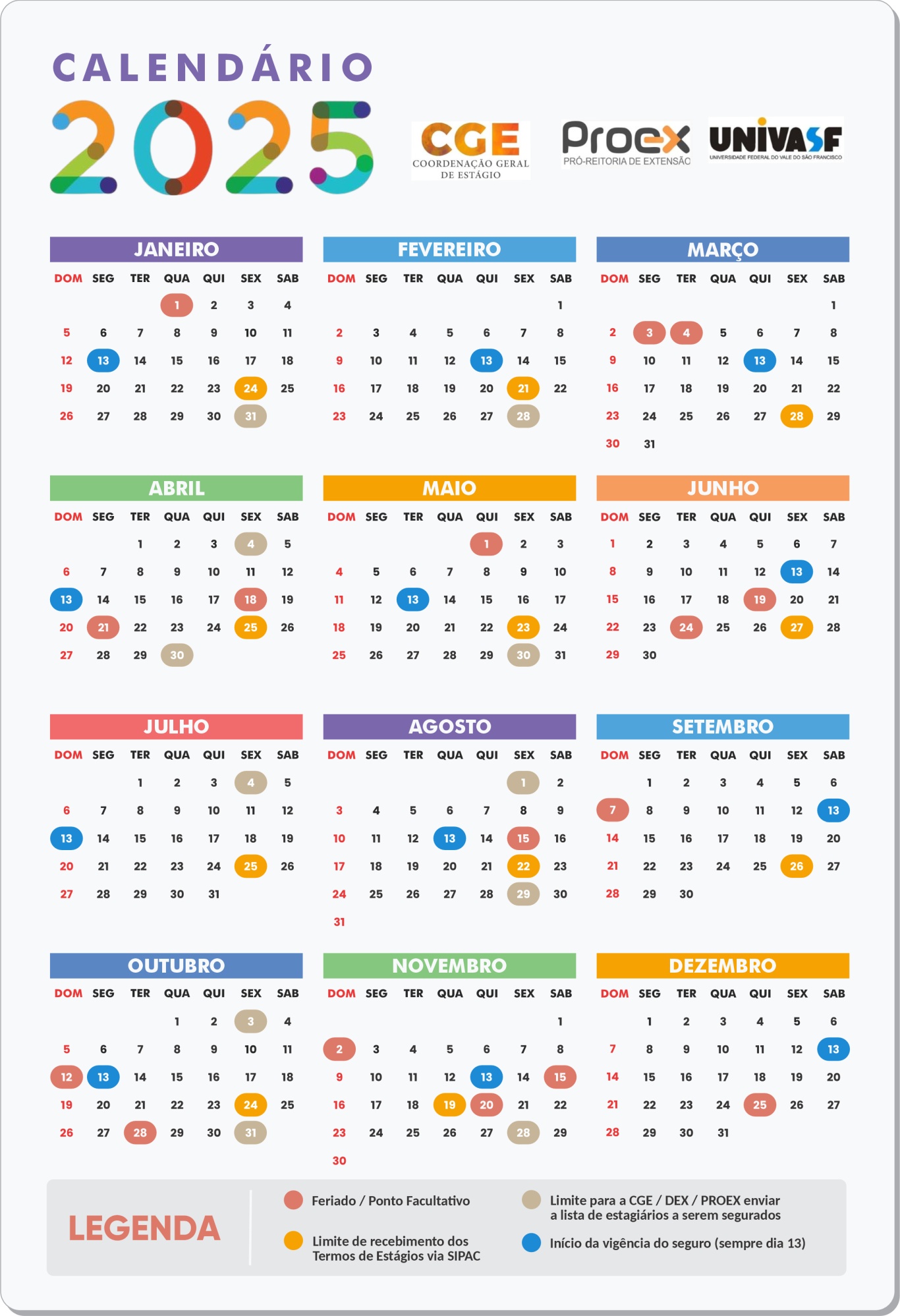 Calendário de Atividades 2025