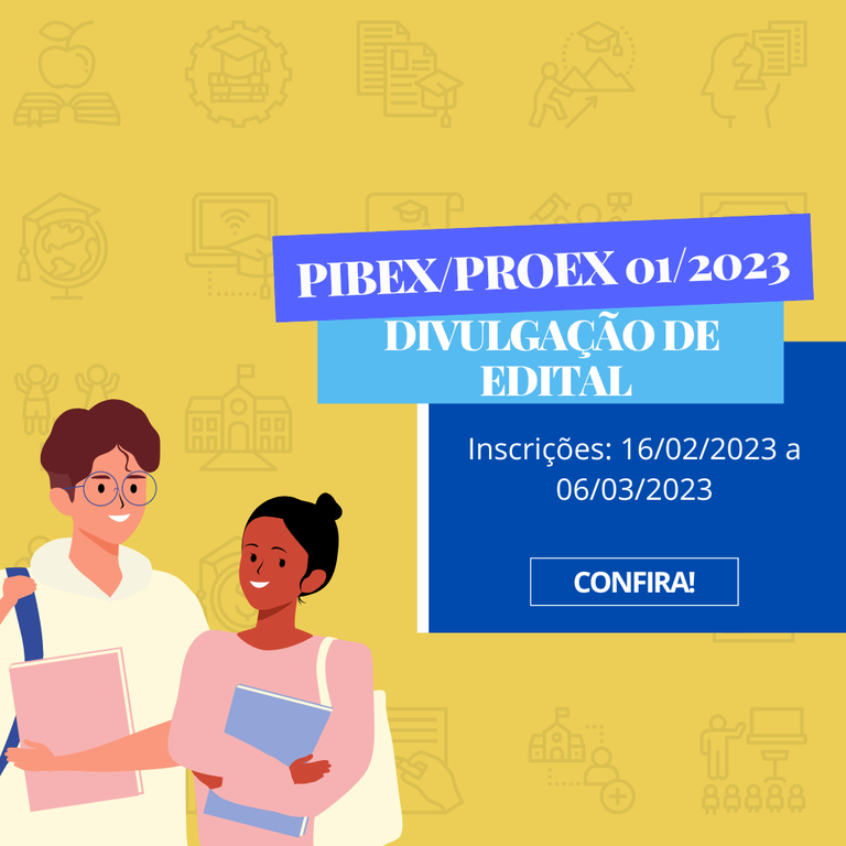 Design Capa Divulgação EDITAL PIBEX/PROEX 01/2023