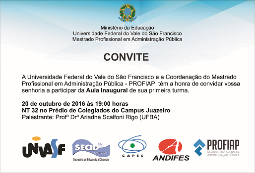 Participe da aula inaugural do Mestrado em Administração