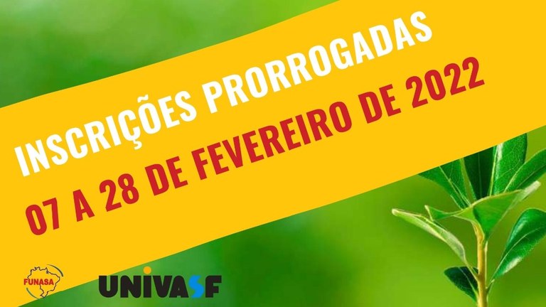 Inscrições prorrogadas