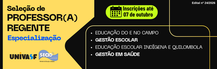 Seleção de Professor(a) Regente para cursos de especialização