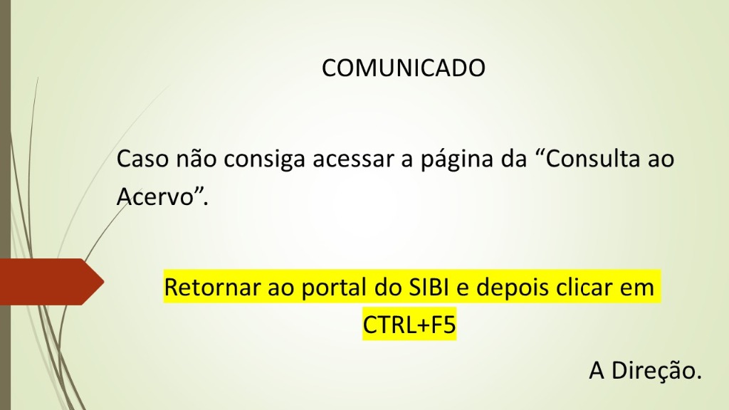 AVISO CONSULTA AO ACERVO