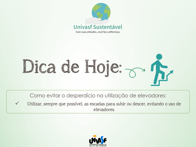 Campanha Univasf Sustentável 2015 - Elevador
