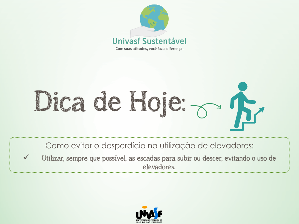 Campanha Univasf Sustentável 2015 - Elevador